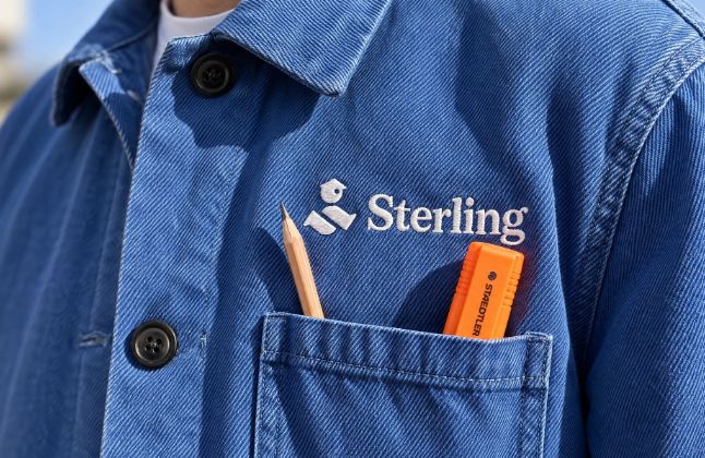 Sterling branding with office tools. Photo: Asher Pilbrow
